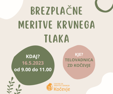 Brezplačne meritve krvnega tlaka